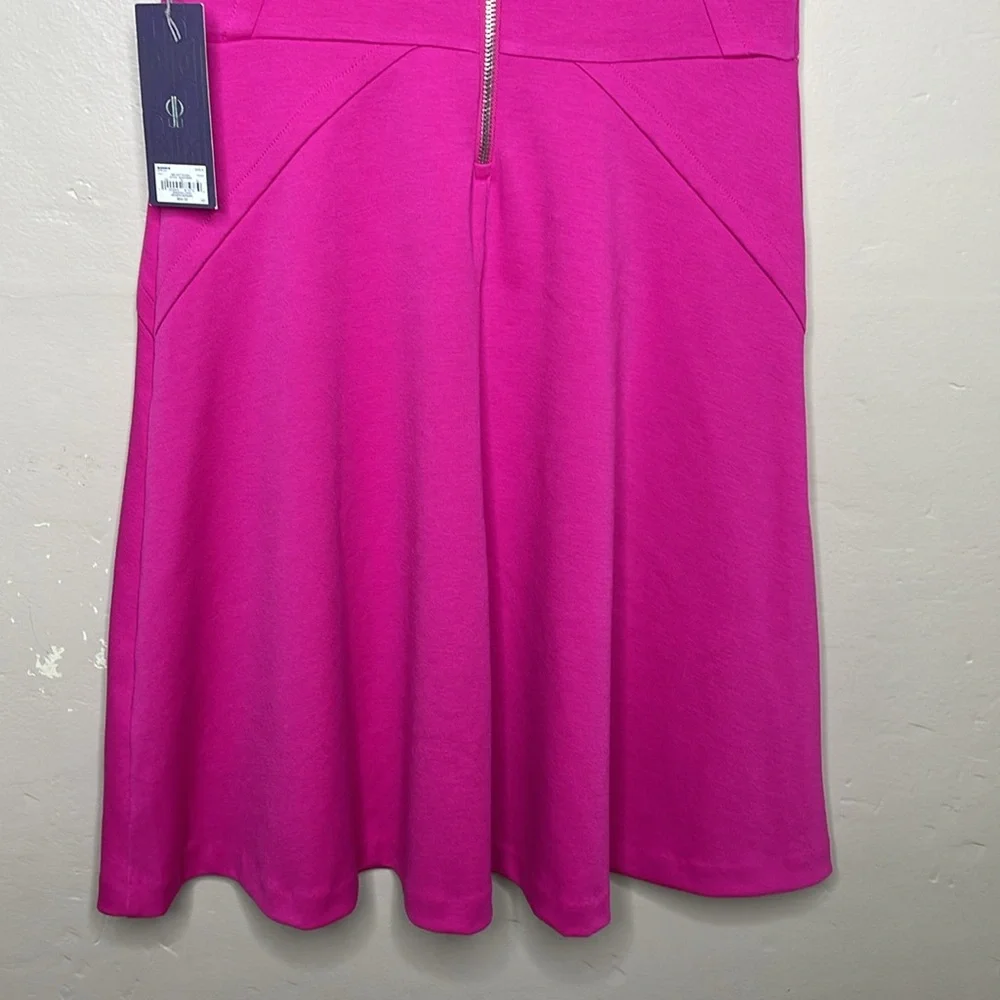 JENNIFER LOPEZ Dress Pink Ponte Knit Flattering MIDI Stretchy Sleeveless 6